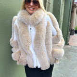 Blush Fox/Rabbit Fur Coat