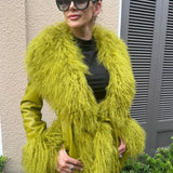 Diana Rosh Leather Jacket with Tibet Lamb Trim