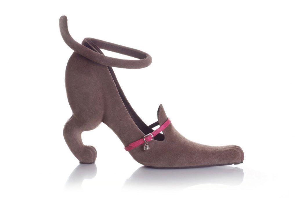 playful cat or dog inspired high heel shoe. Custom made and limited edition.
