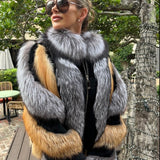 Silver/Golden Fox and Rabbit Coat