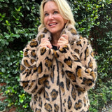 Short Leopard Print Mink Coat