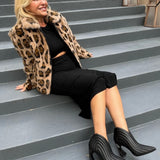 Short Leopard Print Mink Coat