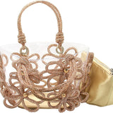 Most Wanted USA Rhinestone Floral Evening Bag