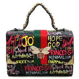 Graffiti Queen Bee Satchel Handbag