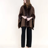 Shaggy Faux Fur Suede Cape
