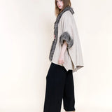 Shaggy Faux Fur Suede Cape