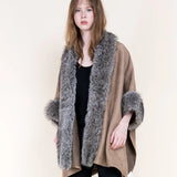 Shaggy Faux Fur Suede Cape