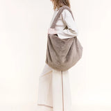 Oversized Faux Fur Tote Bag