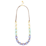 Zenzii Multi-Color Resin Oval Links Long Necklace