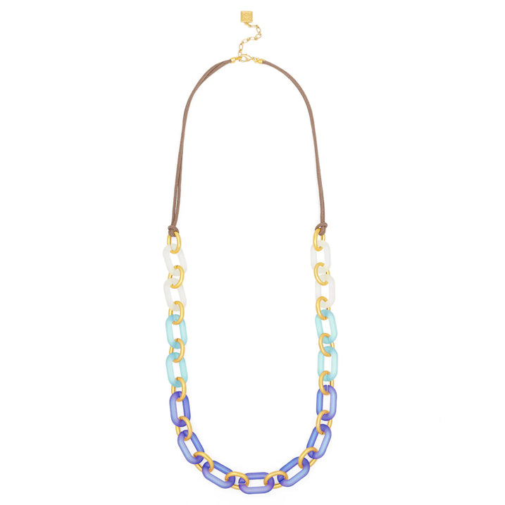 Zenzii Multi-Color Resin Oval Links Long Necklace