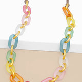 Zenzii Multi-Color Resin Oval Links Long Necklace