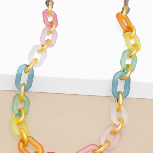 Zenzii Multi-Color Resin Oval Links Long Necklace