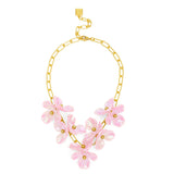 Zenzii Iridescent Resin 3-Petal Collar Necklace