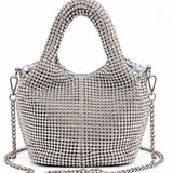 Sliver Rhinestone Statement Handbag