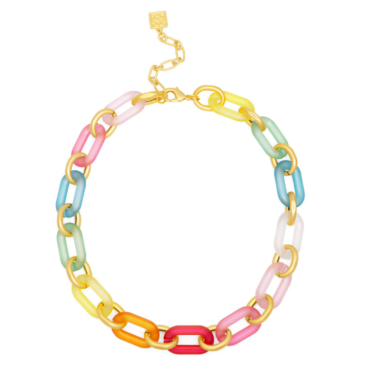 Zenzii Resin Oval Links Collar Necklace