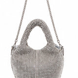 Sliver Rhinestone Statement Handbag