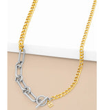 Zenzii Two-Tone Mixed Links Long Necklace