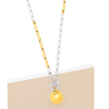 Zenzii Two-Tone Tube and Links Long Charm Necklace