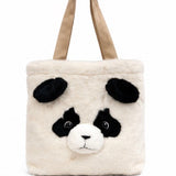 Faux Fur Panda Plush Tote