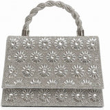 Silver Crystal Sunburst Clutch