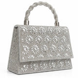 Silver Crystal Sunburst Clutch