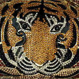 Crystal Embellished Tiger Head Evening Clutch