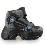 futuristic black and gray platform sneaker by Anthony Wang from Shoe Be Do USA