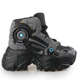 futuristic black and gray platform sneaker by Anthony Wang from Shoe Be Do USA