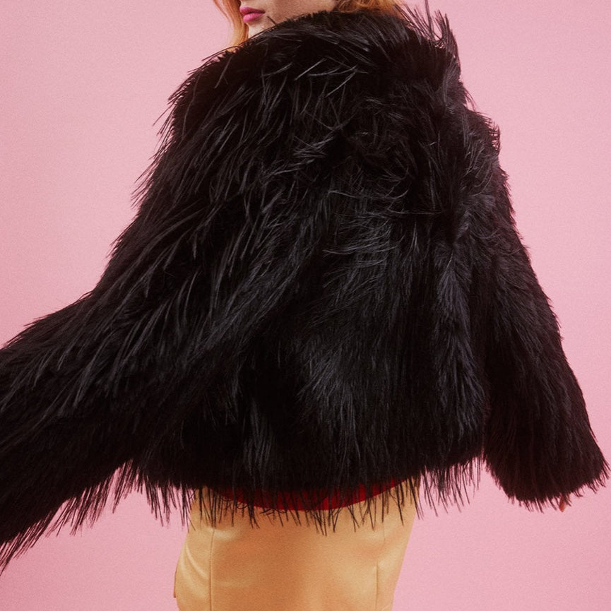 Jayley Hand cut Mongolian Fur Knitted Jacket