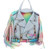 Motorcycle Jacket Rainbow Backpack