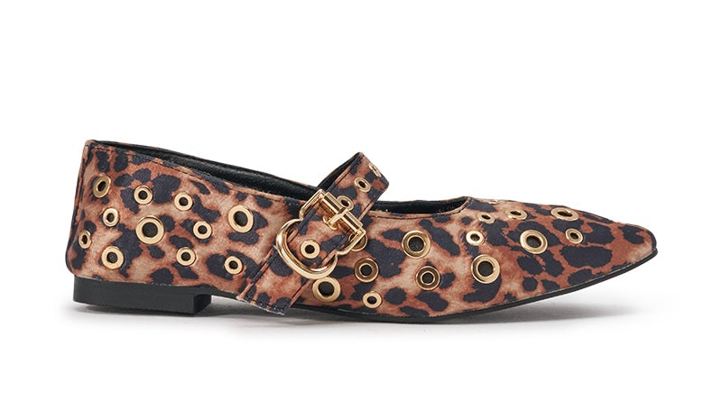 Azalea Wang Allaire Leopard Ballet Flats S048