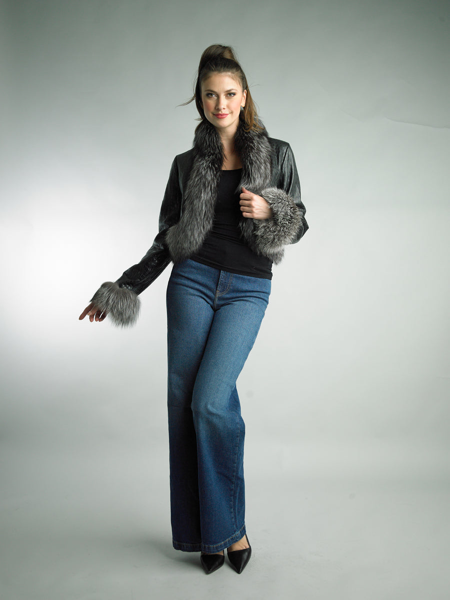 Diana Rosh Crocodile Embossed Jacket