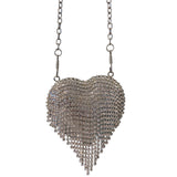 Silver Heart-shaped pendant necklace with chain