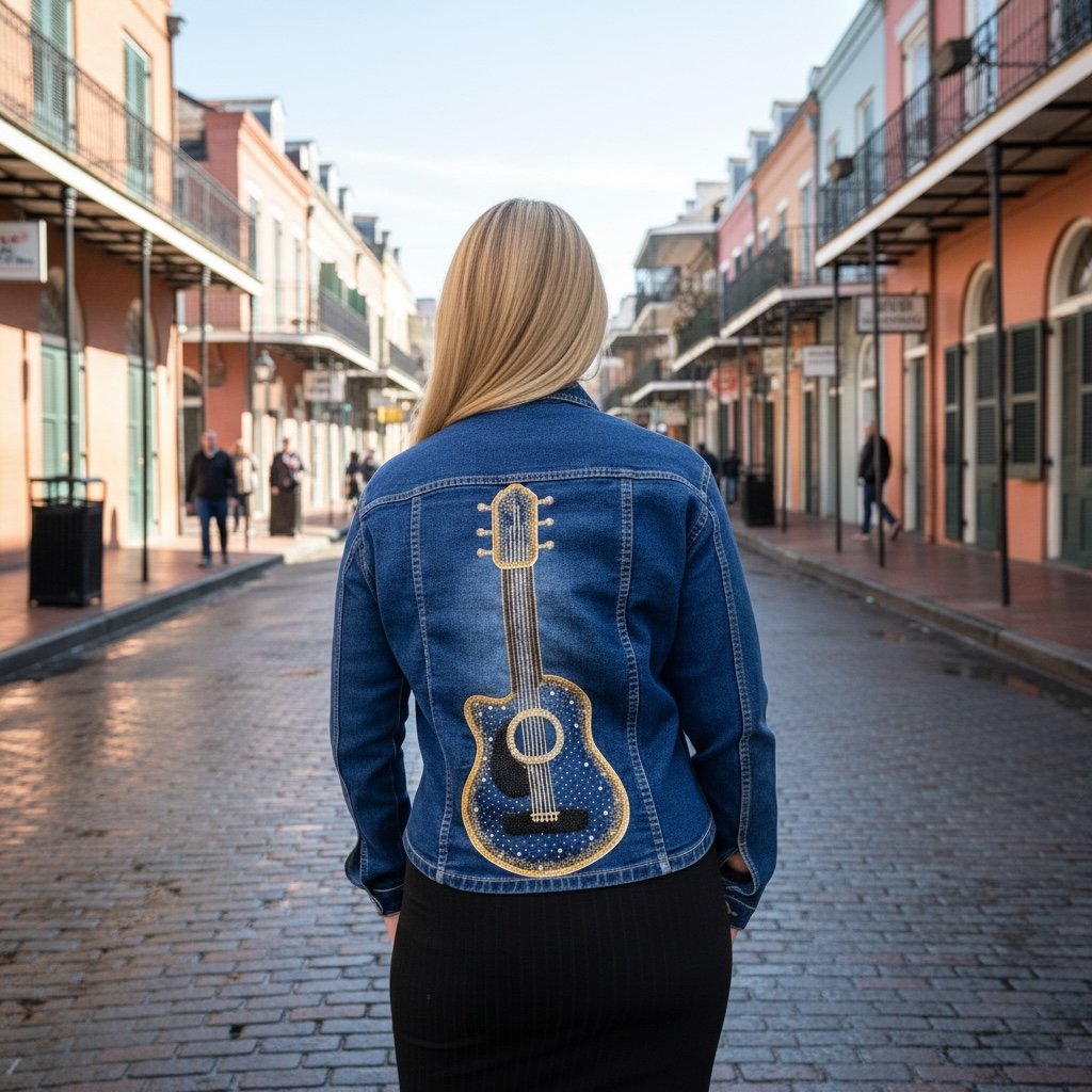 Bhavna Kanakia Guitar Denim Jacket