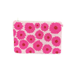 Colorful beaded pouch with pink floral pattern alt view