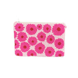 Colorful beaded pouch with pink floral pattern alt view