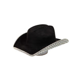 Pave Rhinestone Pearl Trim Cowboy Hat