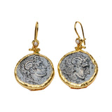 Ancient Bazaar Gold Plated Brass Coin Earrings