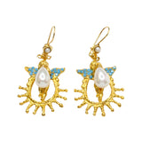 Ancient Bazaar Gold Plated Brass Earrings