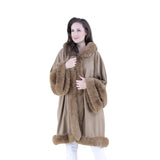 Original USA Double Faux Fur Trim Cuff Hooded Coat
