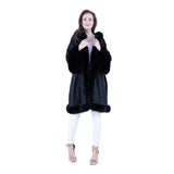 Original USA Double Faux Fur Trim Cuff Hooded Coat