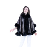 Original USA Luster Vegan Fur Trim Suede Cape