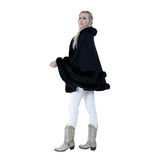 Original USA Double Layered Faux Fur Cape with Hoodie