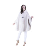 Original USA Vegan Suede & Fur Trim Hooded Cape with Buckles