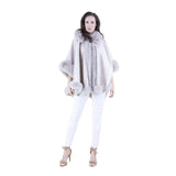Original USA Luster Vegan Fur Trim Suede Cape