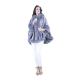 Original USA Luster Vegan Fur Trim Suede Cape