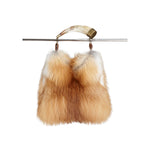 red fox fur genuine fox fur handbag purse with horn handle.