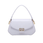 Lavender handbag with gold accents 