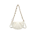 White handbag with a chain strap 