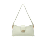 Light green handbag with a gold clasp